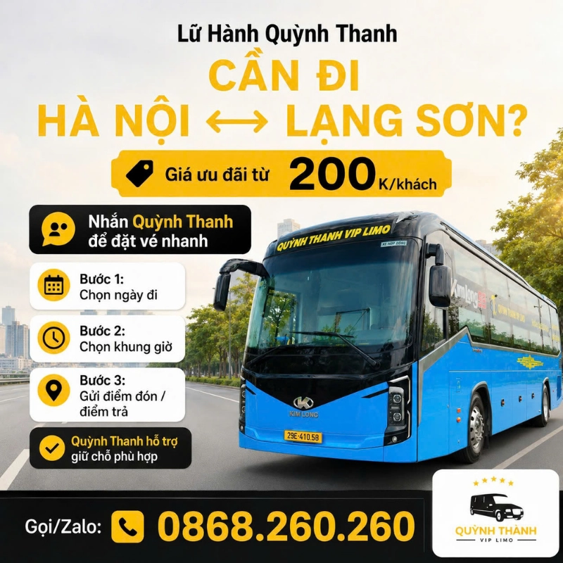 Lý do nên chọn xe Limousine của Quỳnh Thanh cho hành trình Lạng Sơn – Hà Nội