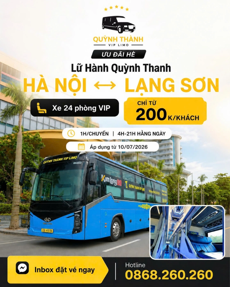 Giới thiệu tuyến xe Limousine Hà Nội – Lạng Sơn